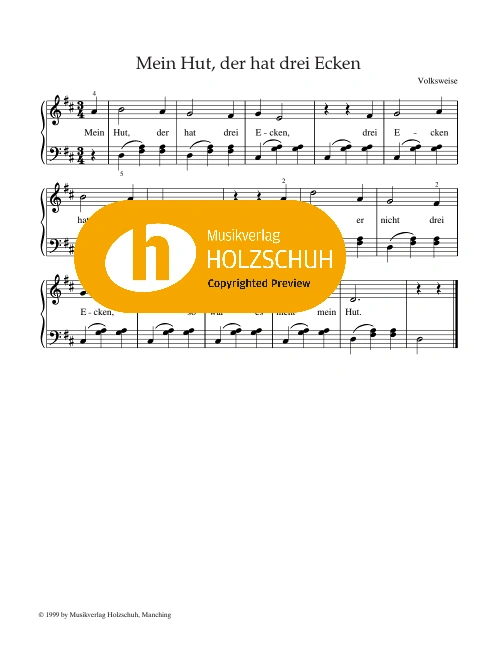 Mein Hut, der hat drei Ecken